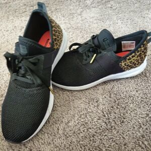 Stylish New Balance Black and Leopard Print Women's Sneakers